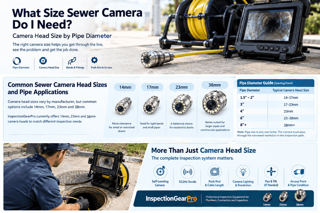 14mm vs. 23mm vs. 38mm sewer camera what